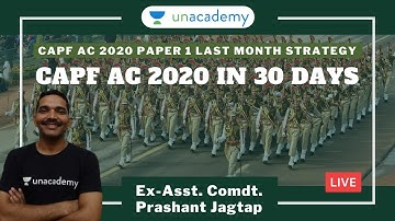 CAPF AC 2020 - PAPER 1 Last Month Strategy | Crack CAPF AC 2020 | Asst. Comdt. Prashant Jagtap