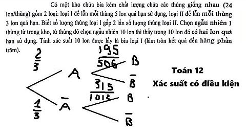 Toán 12: Xác suất có điều kiện: Có một kho chứa bia kém chất lượng chứa các thùng giống nhau