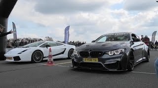 Liberty Walk BMW M4 F82 vs. Lamborghini Superleggera vs. Mercedes C63 vs. Audi RS3 vs. Cayman GT4