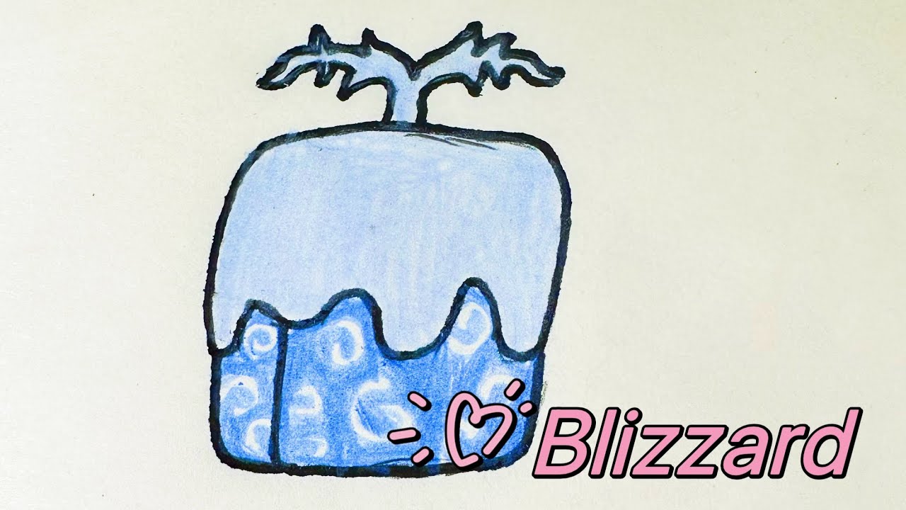 Como desenhar e fazer uma figurinha da fruta BLIZZARD Blox fruits