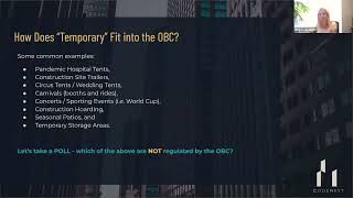 OAA Webinar: How to Design for Special Events under the Ontario Building Code
