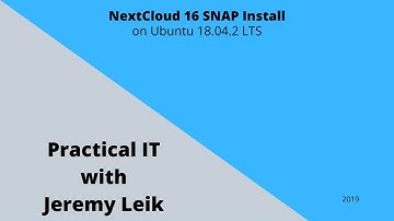 NextCloud 16 Snap Install on Ubuntu 18.04.2 LTS