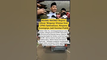 Wapres Gibran ‘Bingung’ Ditanya Soal CPNS Optimalisasi, Respons Kosongnya Jadi Sorotan!#viralvideo
