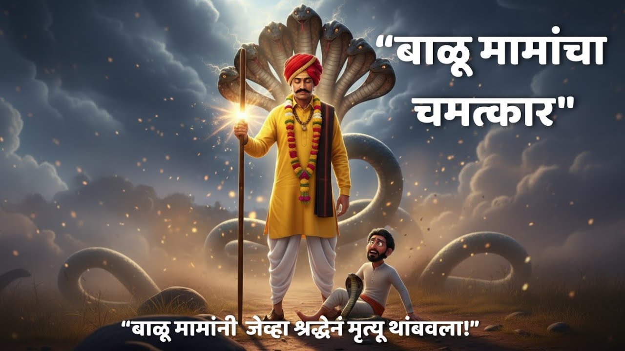 🐑S6E8 Balumama Snake Bite Miracle 🐍 | बाळू मामांनी सापाच्या दंशातून वाचवला भक्त | Marathi Kids Story