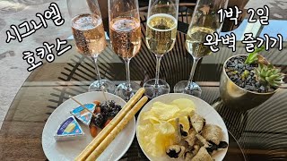시그니엘서울 1박2일 호캉스💛 라운지 샴페인 부대시설 객실후기 롯데타워뷰
