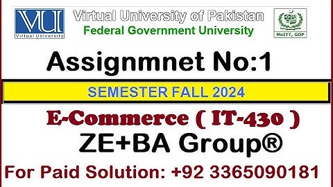 IT430Assignment 1 Solution Fall 2024 By ZE+BA Group || IT430 Assignment 1 Fall 2024