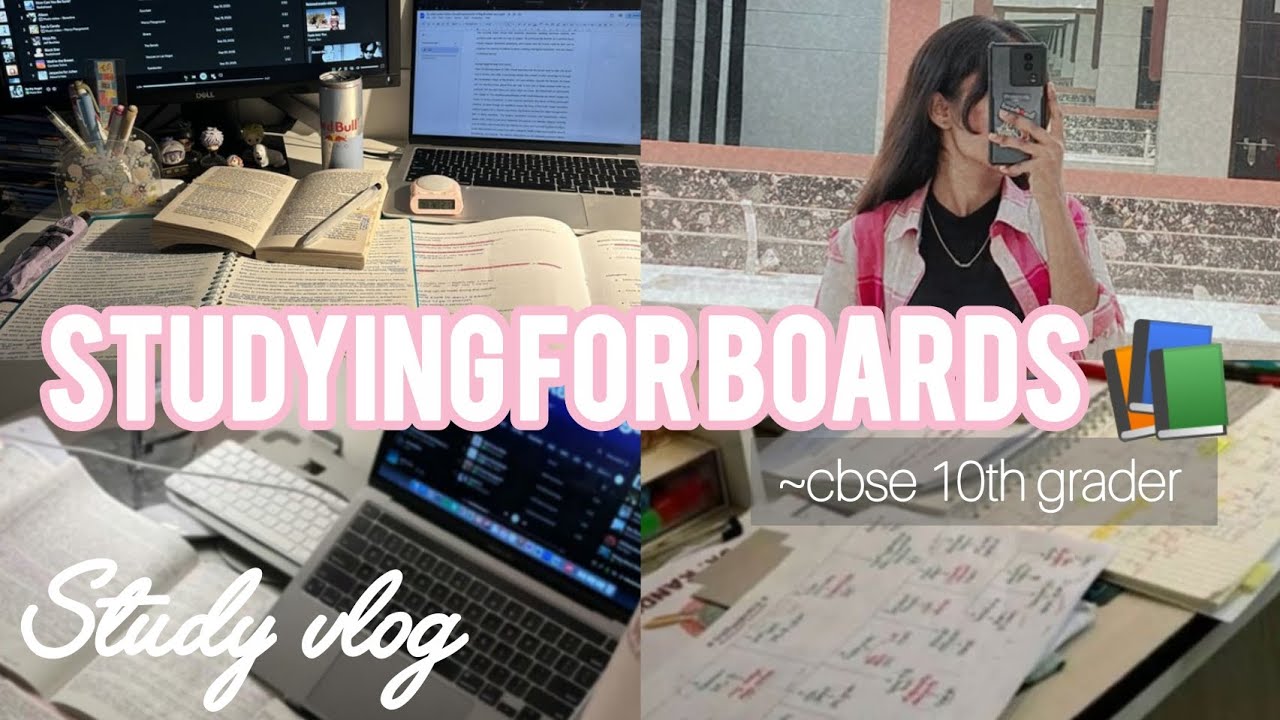 Studying for my boards exam 📚 study vlog class 10th grader 💅 