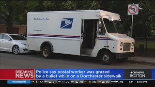 Postal worker grazed by bullet in Dorchester
