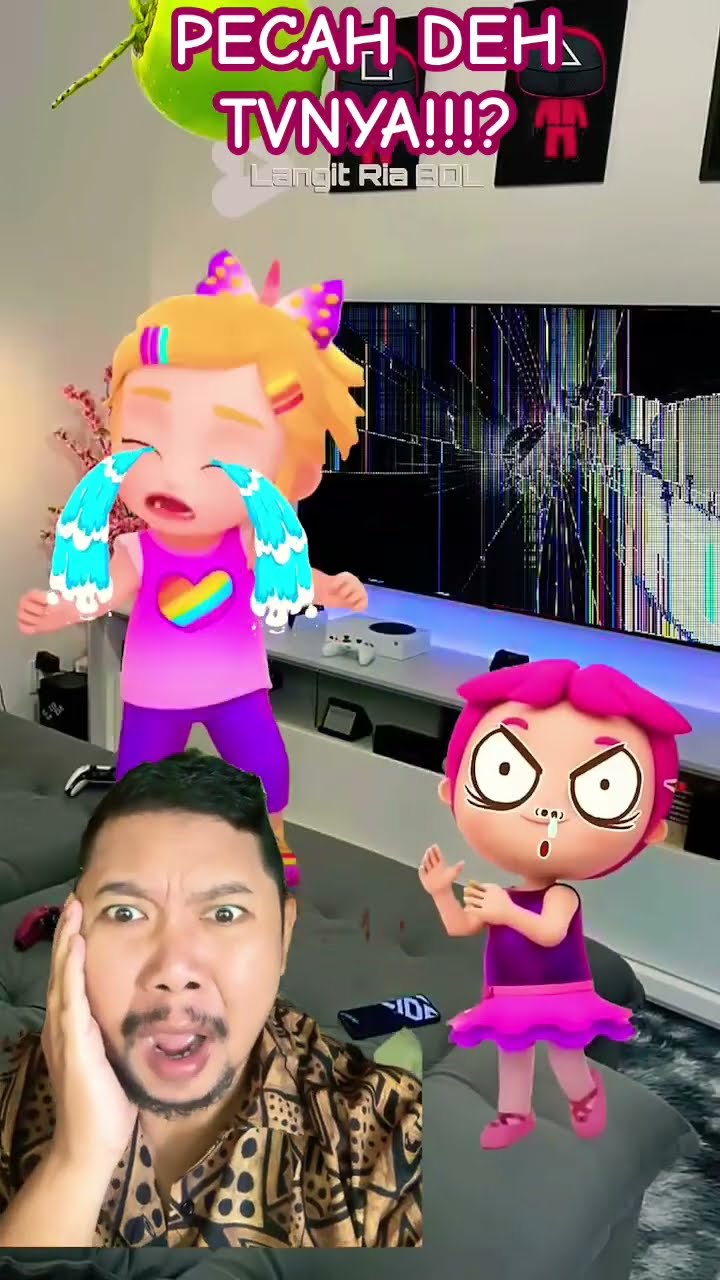 PECAH DEH TVNYA GARA GARA ADEK!!!?? #funny #memes #cartoon #shortsfeed #comedy