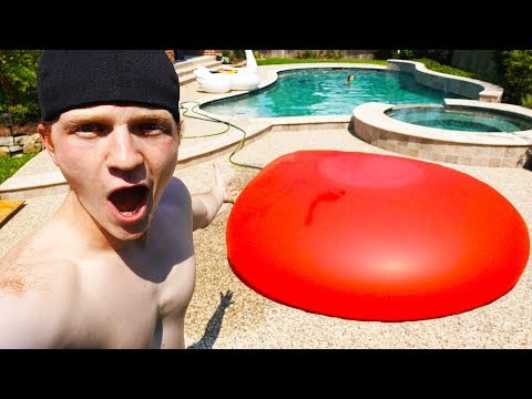 6 FOOT WATER BALLOON vs MY POOL!