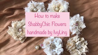 How to make Easy Peasy Shabby Chic Fabric Lace Flowers 🌸