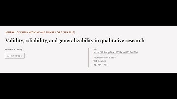Validity, reliability, and generalizability in qualitative research | RTCL.TV