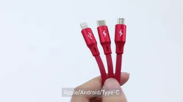 Baseus Golden Loop 3in1 Elastic Data Cable Micro+Lightning+Type-C 3.5A 1.2m