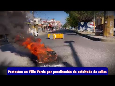 Protestan en Villa Verde por paralización de asfaltado de calles