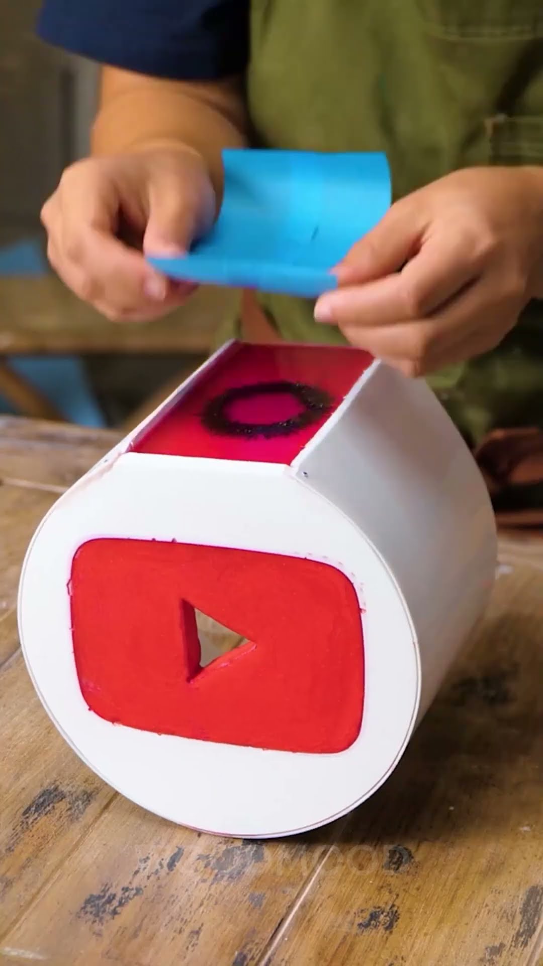 CRAFTY Toilet Paper Holder SHAPED Like a YOUTUBE Button!