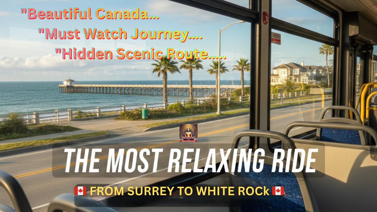 Поездка на автобусе из Суррея в Уайт-Рок | Живописная поездка по Канаде 🇨🇦 | Расслабляющее путеше...