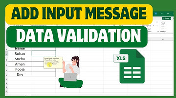 How To Add Input Message In Excel Using Data Validation