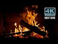 🔥 Crackling Fireplace at Night Dark Background (12 HOURS). Burning Fireplace Sounds &amp; Black Screen