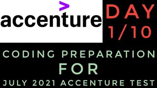 Accenture Coding Preparation 2021 || Preparation for July 2021accenture test