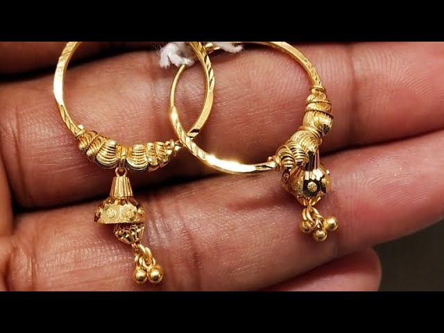 Buy Simplistic Leaf Pattern Gold Earrings |GRT Jewellers
