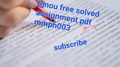 Ignou MMPH 003 free solved assignment pfd [Ignou free solved assignment [Ignou mmph003