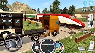 Euro Truck Driver 2018: Stuck at the Crossing During Bus Transport - Android gameplay screenshot 4