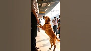 Dog Mom save Puppy from the Platform 😭 #animals #dog  #rescue #train #ai