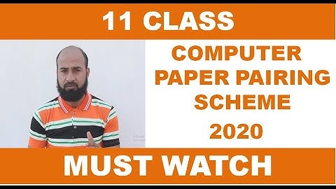 1st Year Computer Paper Pairing Scheme 2020