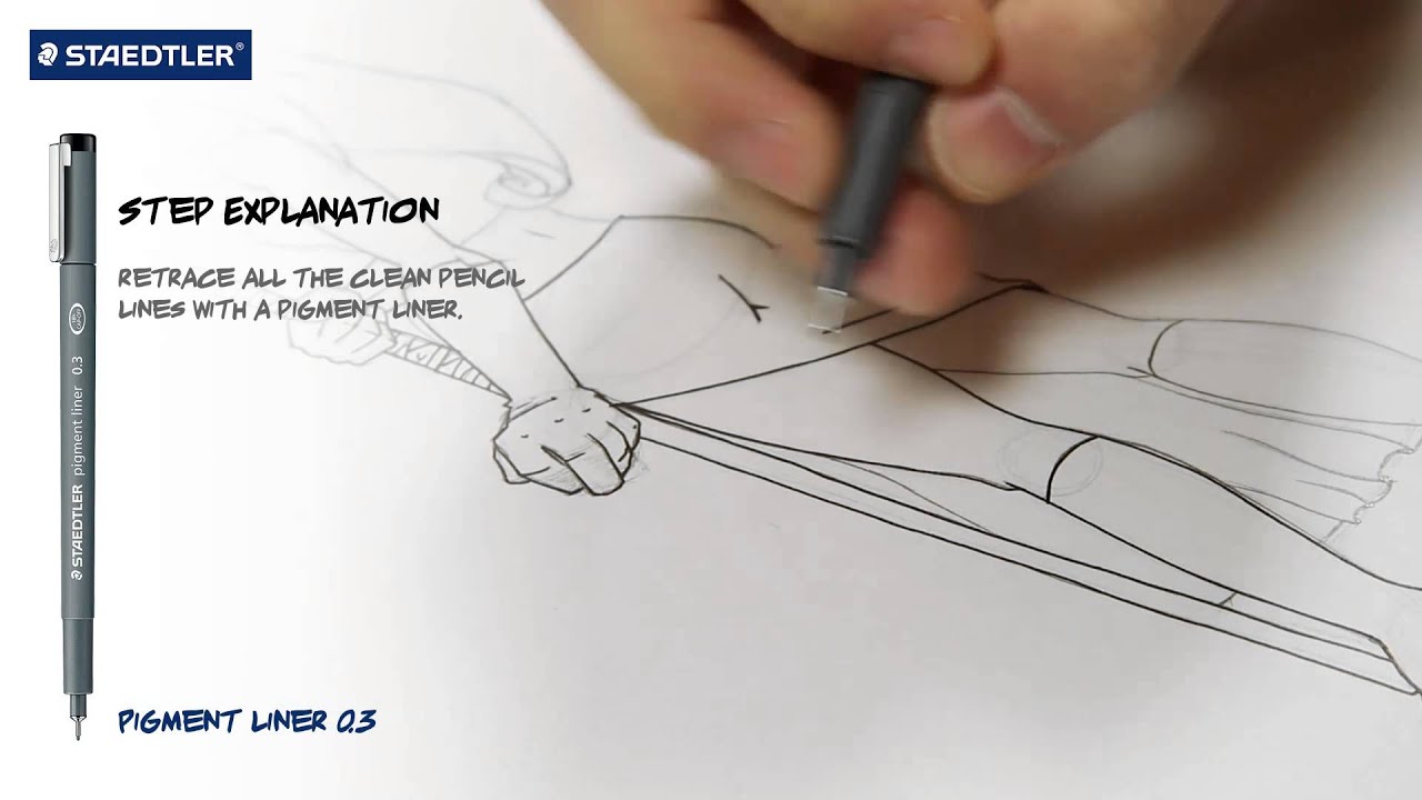 Manga drawing instructions - Step 3: inking part 1 - YouTube