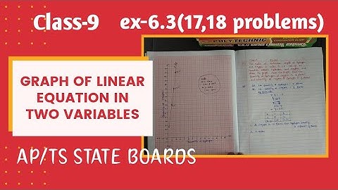 Graph of Linear equations in two variables#Class-9# ex-6.3#problems-17 and 18#AP/TS State Boards.