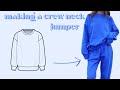 how to sew a crew neck jumper - DIY sweatshirt sewing tutorial with pattern