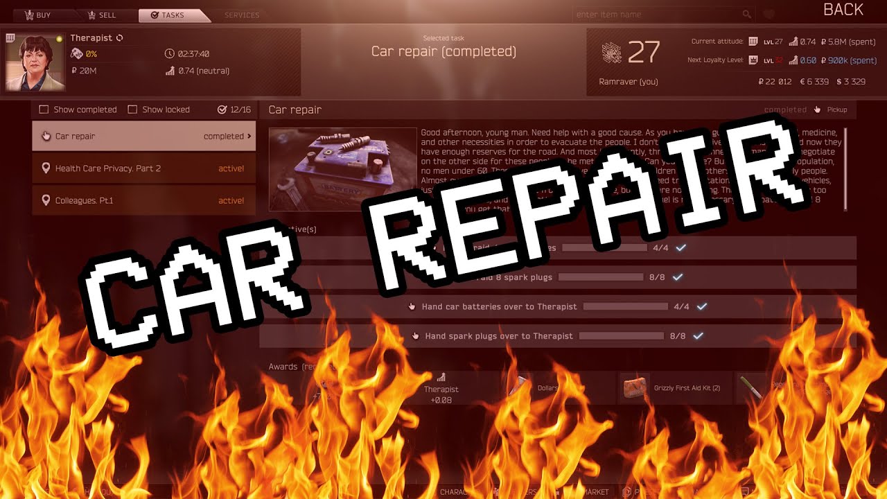 Suffering from The Car Repair on Factory | Escape From Tarkov - YouTube