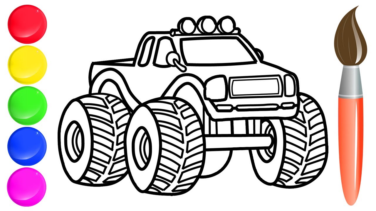 Monster Truck para colorir 18  Monster truck, Carro monstro, Desenhos de  carros