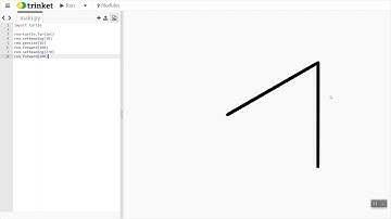 Trinket Python Turtle Lesson:  Multiple Lines