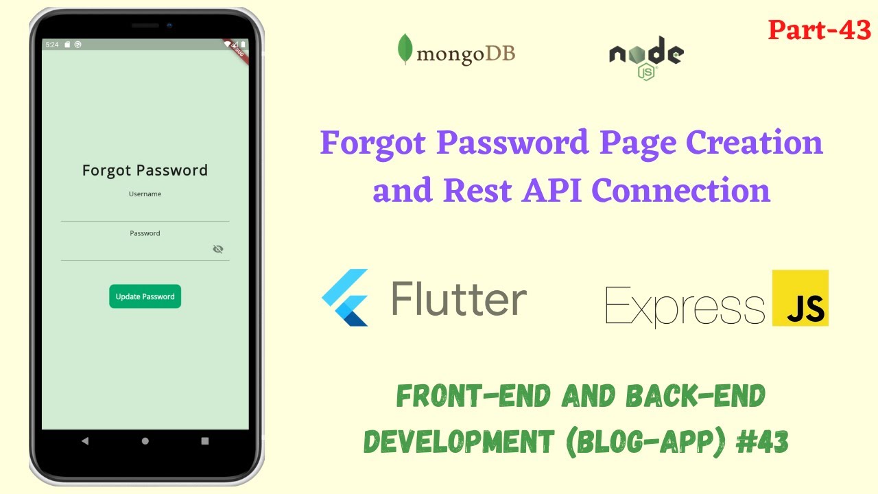 Blog App Forgot Password page creation and Rest API Connection in Flutter