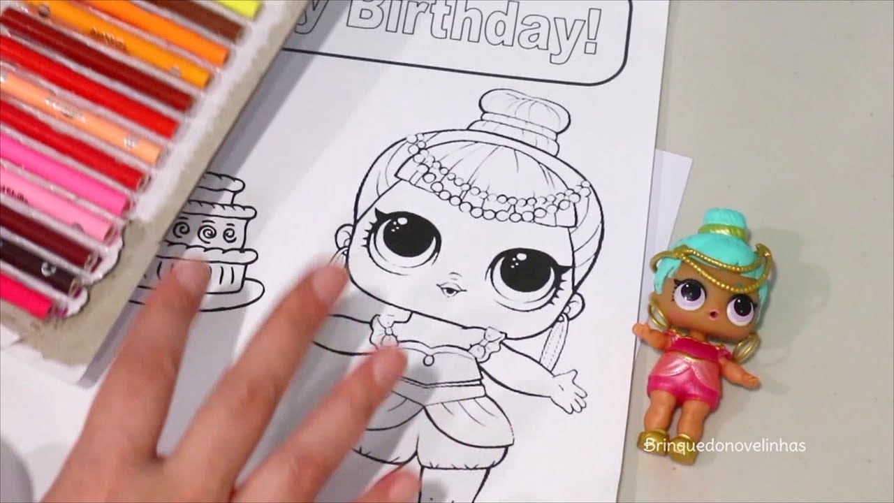Páginas para colorir divertidas e educativas de bonecas LOL para crianças