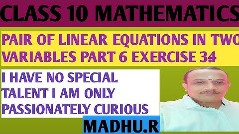 CLASS 10 MATHEMATICS PAIR OF LINEAR EQUATION IN TWO VARIABLES PART 6
