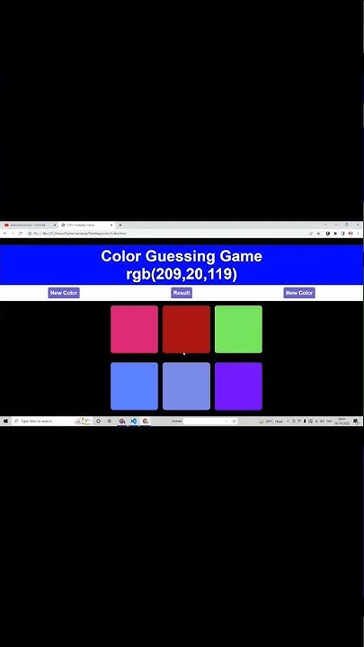 Color Guessing Game HTML CSS JavaScript Project @Justforcode - YouTube