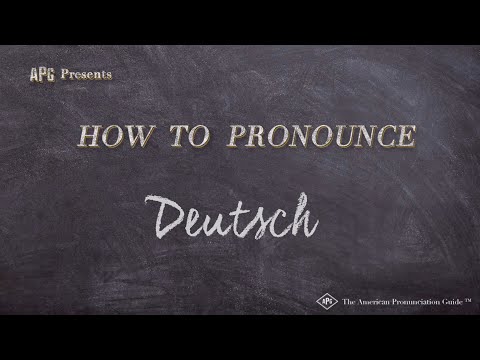 Video: ¿Cómo se pronuncia Deutsche?