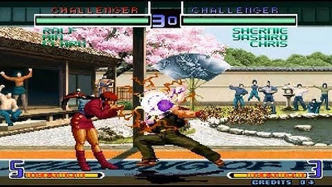 Ralf Galactica Phantom vs Orochi Shermie Moves | KOF 2002 Magic Plus II