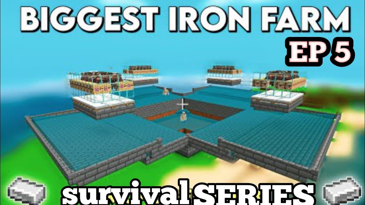I made the best iron farm in mcpe 1.19Hindi Minecraft pocket edition part 5 YouTube