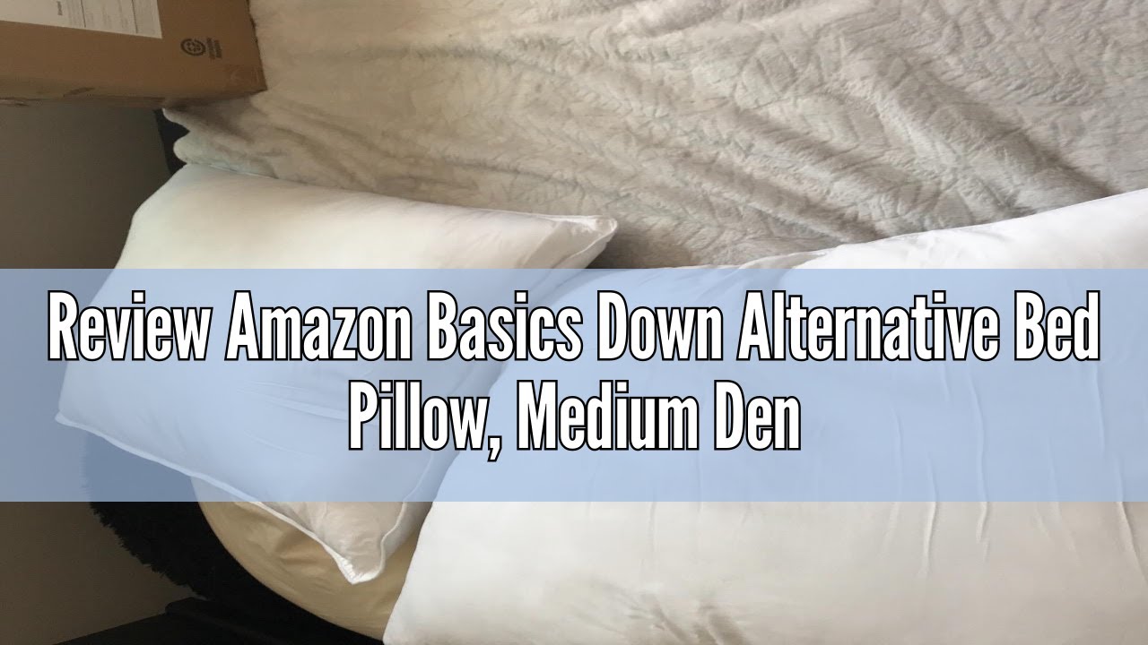 Review Amazon Basics Down Alternative Bed Pillow, Medium Density for Back and Side Sleepers, Queen