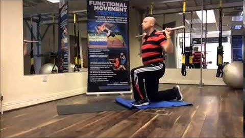FMS Inline lunge corrective exercises: Half kneeling rotation