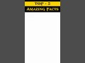 Top 5 Amazing Facts | PT-71 | #facts #amazingfacts #youtubeshorts #ytshorts
