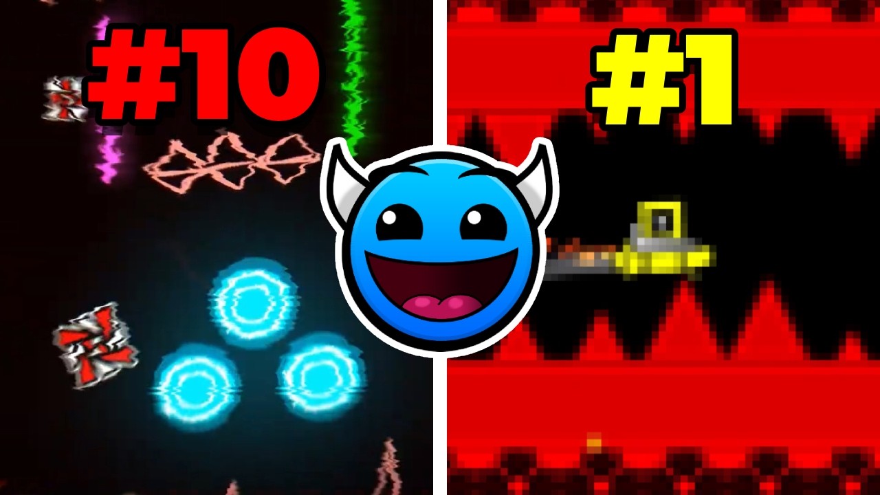 Top 10 Easiest Extreme Demons In Geometry Dash - YouTube