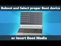 Reboot and Select proper Boot device or Insert Boot Media in selected Boot device — как исправить