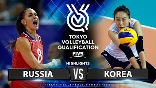 Russia vs Korea | Highlights | Women's Volleyball Olympic Qualifying Tournament 2019