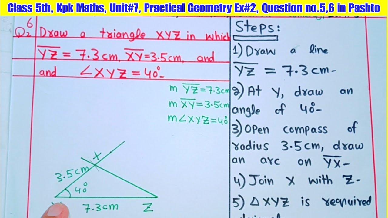 Practical geometry clas 5 How to draw triangle class Class 5 kpk