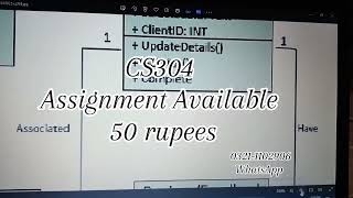 CS304 Assignment available || Object oriented programming || 50rs paid assignment