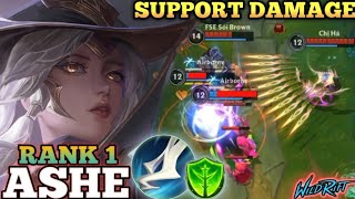 ASHE POWERFUL SUPPORT BUILD! ANNOYING SPAM DAMAGE - TOP 1 GLOBAL ASHE BY Chị Hà -WILD RIFT